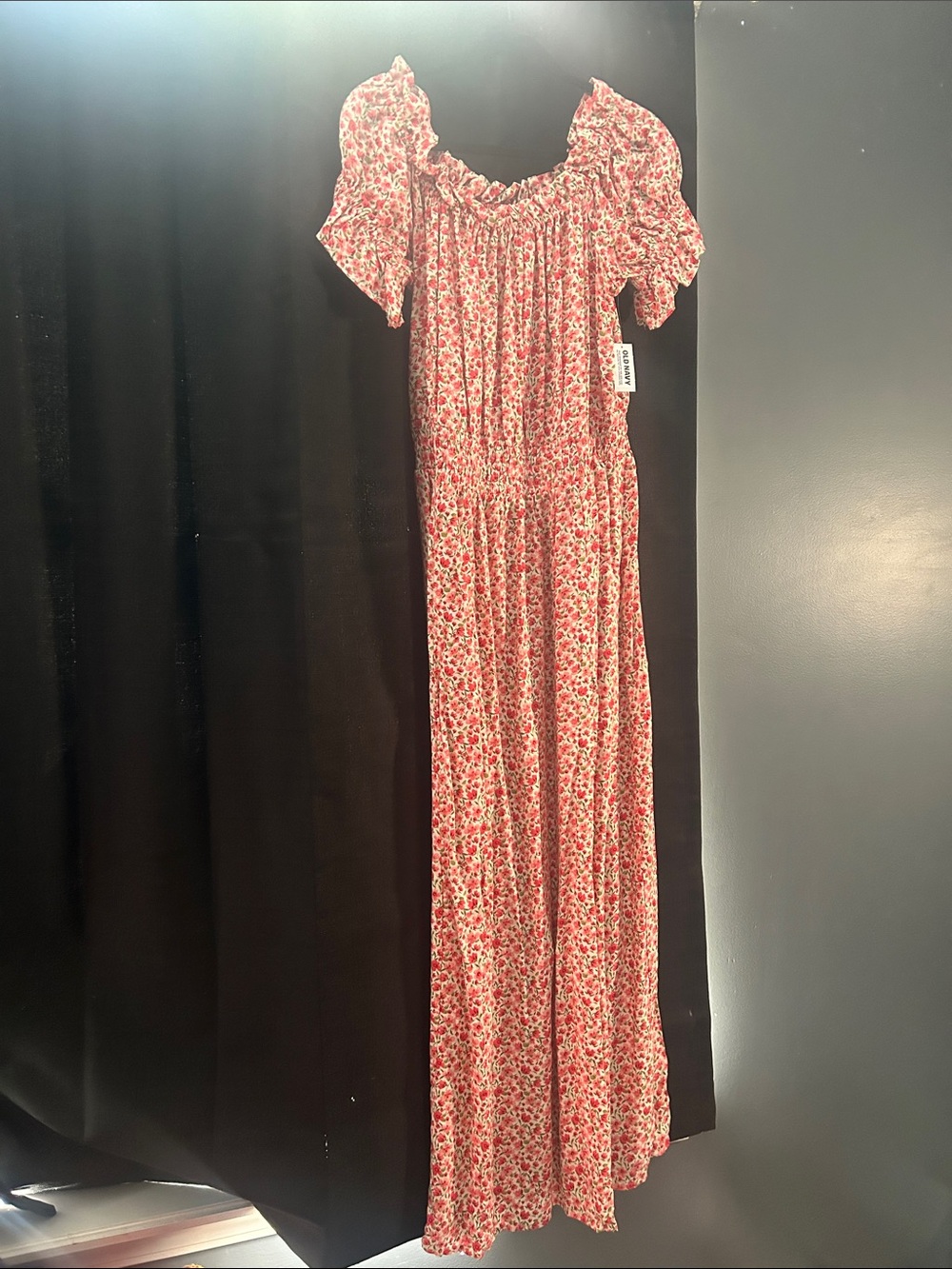 Old Navy Red Floral Midi Dress